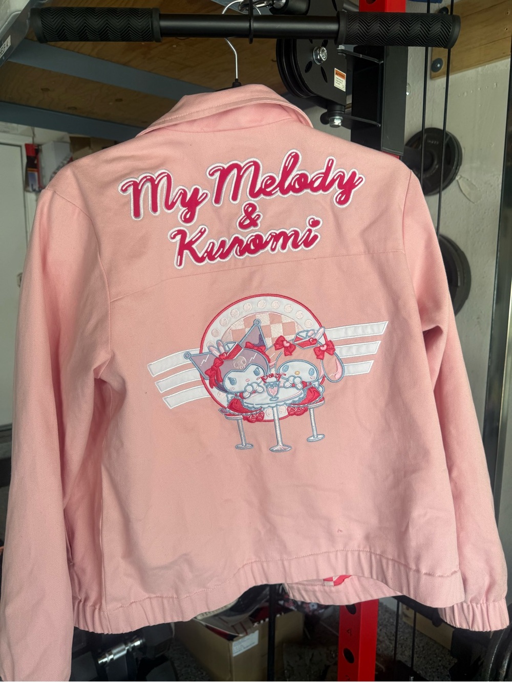 Sanrio Pink Jacket with Checkerboard Lining - My Melody x Kuromi Tag